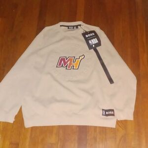BOSS X Miami Heat Men's Cream Crewneck Sweater